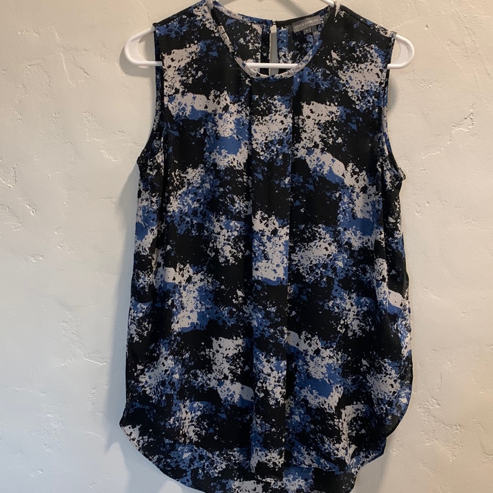 Vince Camuto Black, Blue, White Sleeveless Blouse Size Small - Picture 1 of 11